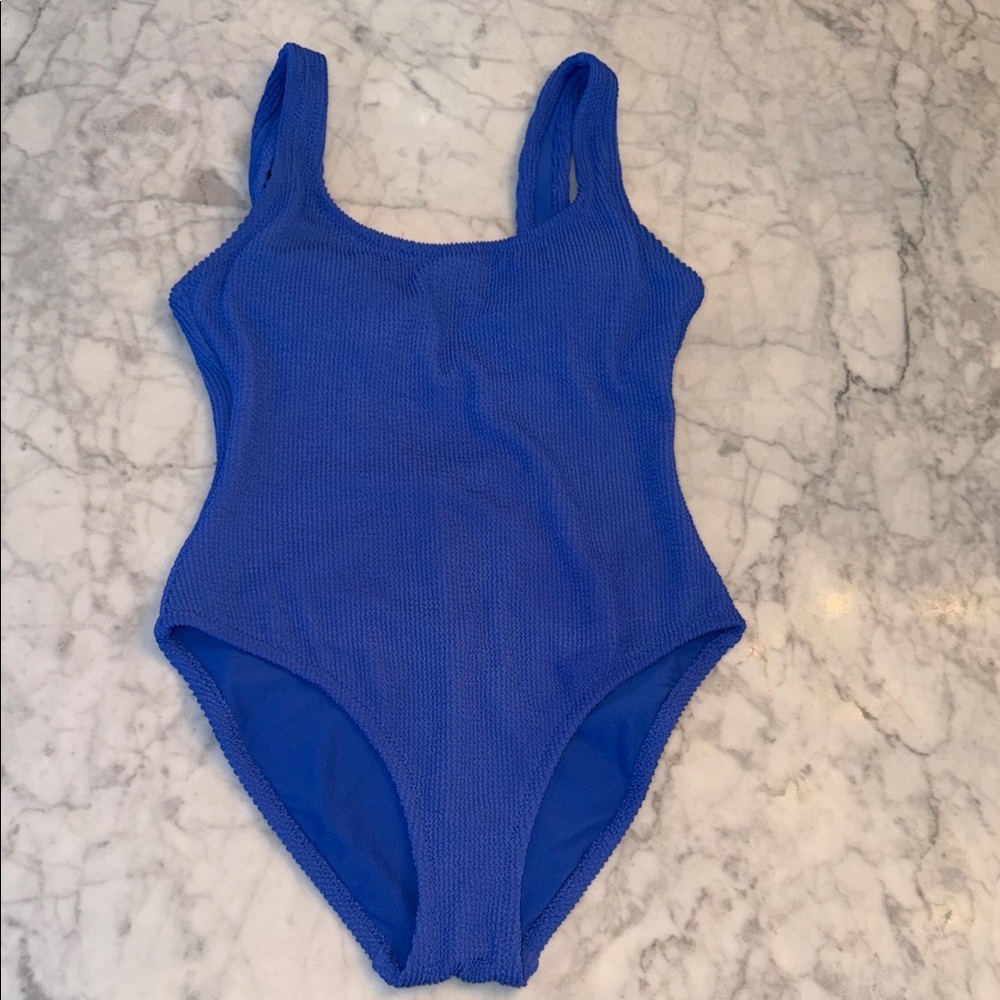 Shade & Shore Royal Blue Textured Swimsuit 4
